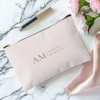 Monogram gepersonaliseerd roze Initiaal en naam Etui