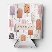 Monogram Gepersonaliseerd Schattige Popsicle Patro Blikjeskoeler (Voorkant)