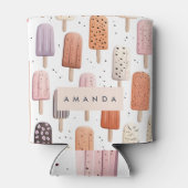 Monogram Gepersonaliseerd Schattige Popsicle Patro Blikjeskoeler (Achterkant)