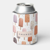 Monogram Gepersonaliseerd Schattige Popsicle Patro Blikjeskoeler (Blikje Achterkant)