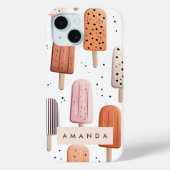 Monogram Gepersonaliseerd Schattige Popsicle Patro Case-Mate iPhone Case (Achterkant)