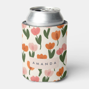 Monogram Gepersonaliseerd Schattige Spring Tulip P Blikjeskoeler