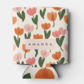 Monogram Gepersonaliseerd Schattige Spring Tulip P Blikjeskoeler (Achterkant)