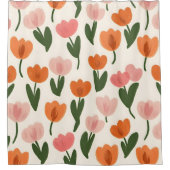 Monogram Gepersonaliseerd Schattige Spring Tulip P Douchegordijn (Voorkant)