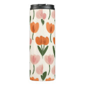 Monogram Gepersonaliseerd Schattige Spring Tulip P Thermosbeker (Achterkant)