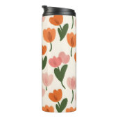Monogram Gepersonaliseerd Schattige Spring Tulip P Thermosbeker (Geroteerd rechts)