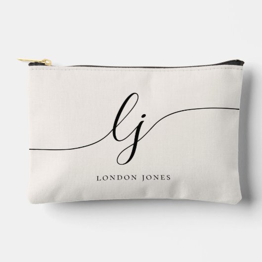 Monogram Gepersonaliseerd Script Initiaal Naam Pla Etui (Voorkant)