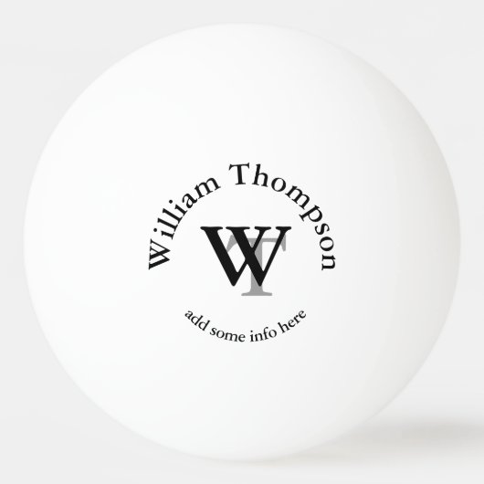 Monogram . gepersonaliseerd wit pingpongballen (Achterkant)