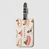 Monogram Gepersonaliseerd Zomer Zwembad Float Patr Bagagelabel (Voorkant (verticaal))