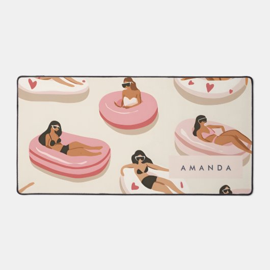 Monogram Gepersonaliseerd Zomer Zwembad Float Patr Bureaumat (Voorkant)