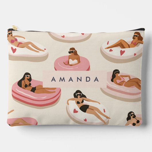 Monogram Gepersonaliseerd Zomer Zwembad Float Patr Etui (Voorkant)