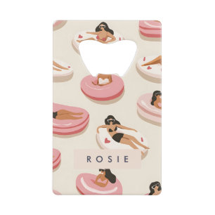 Monogram Gepersonaliseerd Zomer Zwembad Float Patr Kredietkaart Flessenopener