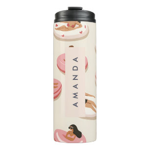 Monogram Gepersonaliseerd Zomer Zwembad Float Patr Thermosbeker