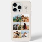 Monogram gepersonaliseerde 6 fotocollage Case-Mate iPhone case (Achterkant)