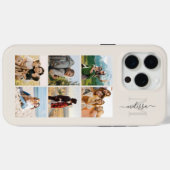 Monogram gepersonaliseerde 6 fotocollage Case-Mate iPhone case (Achterkant (horizontaal))