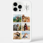 Monogram gepersonaliseerde 6 fotocollage Case-Mate iPhone case (Achterkant)