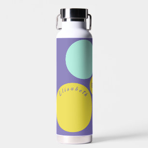 Monogram Gepersonaliseerde Aqua Geel-Groene Paarse Waterfles