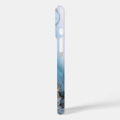 Monogram Gepersonaliseerde Blauw Marmeren iPhone C Case-Mate iPhone Case (Achterkant / Links)