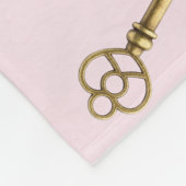 Monogram Gepersonaliseerde Coquette Roze Maan Vrou Fleece Deken (Hoek)