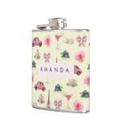 Monogram Gepersonaliseerde Coquette Zeeschelp Heupfles (Links)