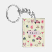 Monogram Gepersonaliseerde Coquette Zeeschelp Sleutelhanger (Voorkant Links)