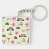 Monogram Gepersonaliseerde Coquette Zeeschelp Sleutelhanger (Achterkant)