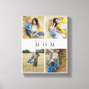 Monogram Gepersonaliseerde Foto Collage Moederfami Canvas Afdruk