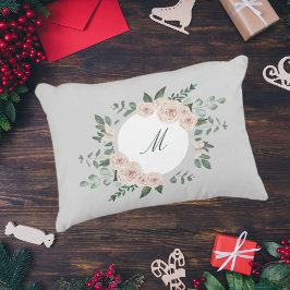 Monogram gepersonaliseerde kussen florale spatlap