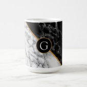 Monogram gepersonaliseerde Letter Marble Coffee Mo Koffiemok (Center)