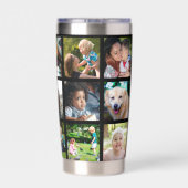 Monogram gepersonaliseerde moderne multi fotocolla geïsoleerde drinkbeker (Achterkant)