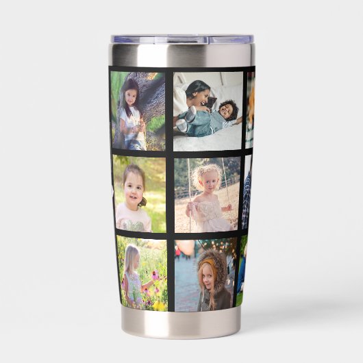 Monogram gepersonaliseerde moderne multi fotocolla geïsoleerde drinkbeker (Voorkant)