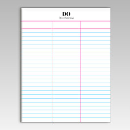 Monogram Gepersonaliseerde Naam Drie Kolom Notitie Notitieblok