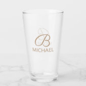 Monogram Gepersonaliseerde Naam Glas (Achterkant)