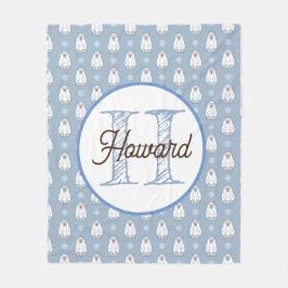 Monogram gepersonaliseerde polar beer fleece deken