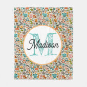 Monogram gepersonaliseerde regenboog fleece deken (Voorkant)