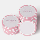 Monogram Gepersonaliseerde Roze Initiaal Poker Chi Chips (Opstapeling)