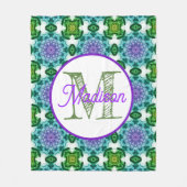 Monogram gepersonaliseerde schattige katten fleece deken (Voorkant)