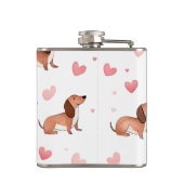 Monogram gepersonaliseerde Schattigee teckel hond Heupfles (Achterkant)