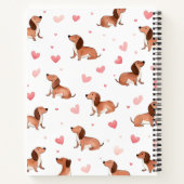 Monogram gepersonaliseerde Schattigee teckel hond Notitieboek (Achterkant)