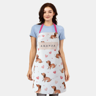 Monogram gepersonaliseerde Schattigee teckel hond Schort