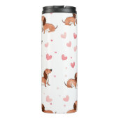 Monogram gepersonaliseerde Schattigee teckel hond Thermosbeker (Achterkant)