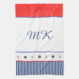 Monogram gepersonaliseerde strandhuis handdoek