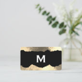 Monogram gescheurd glamour grunge visitekaartje (Staand voorkant)
