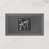 Monogram | Gesitteerd leder | Marmer Visitekaartje (Voorkant)
