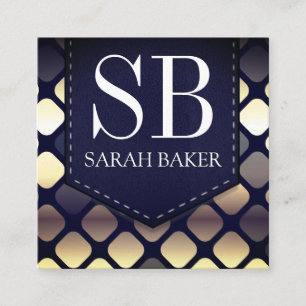 Monogram Gestikte Leer Luxe Geometrisch Vierkante Visitekaartje