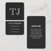 Monogram gestroomlijnd tweetangspatroon visitekaartje (Voorkant / Achterkant)