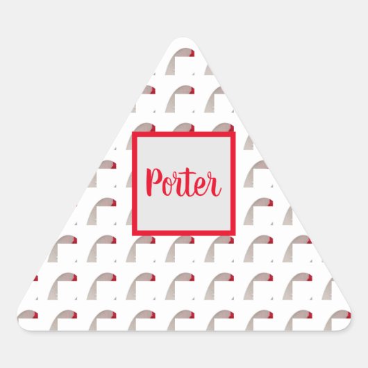 Monogram getextureerde driehoek Envelopzegel Sticker (Voorkant)