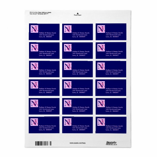 monogram getwind initiaal etiket (Full Sheet)