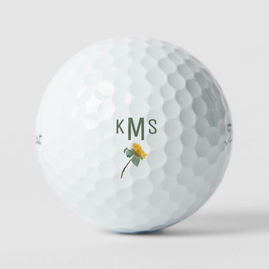 Monogram geverfd zonnebloemzaad Titleist Pro V1 Golfballen (Voorkant)