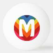 Monogram geweldige Retro Rainbow Ping Ball (Voorkant)